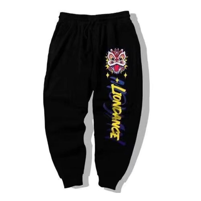 Cowpow - Joggingbroek met trekkoord en tekstprint en rechte pijpen