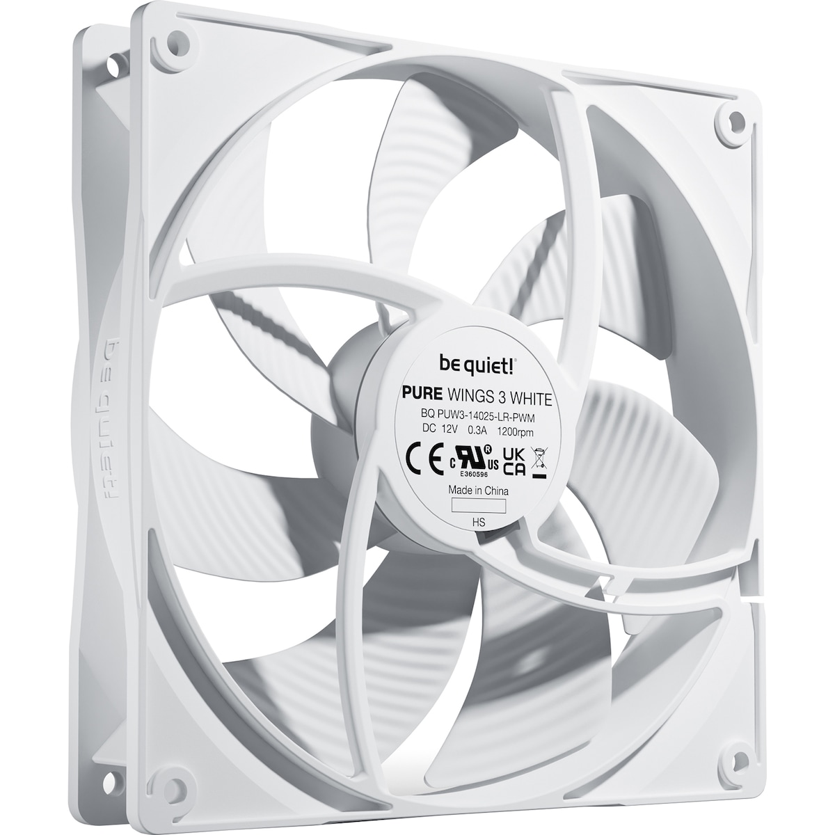 be quiet! PURE WINGS 3 140mm PWM-vifte (hvit)