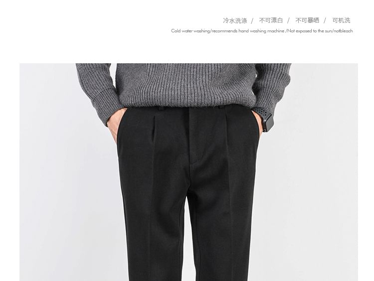 Wewewow - Mid Rise Plain Cropped Tapered Pants