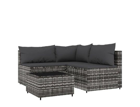 LES TENDANCES - Salon extérieur Salon de jardin-gris-3 places-63x63x0.4-485074