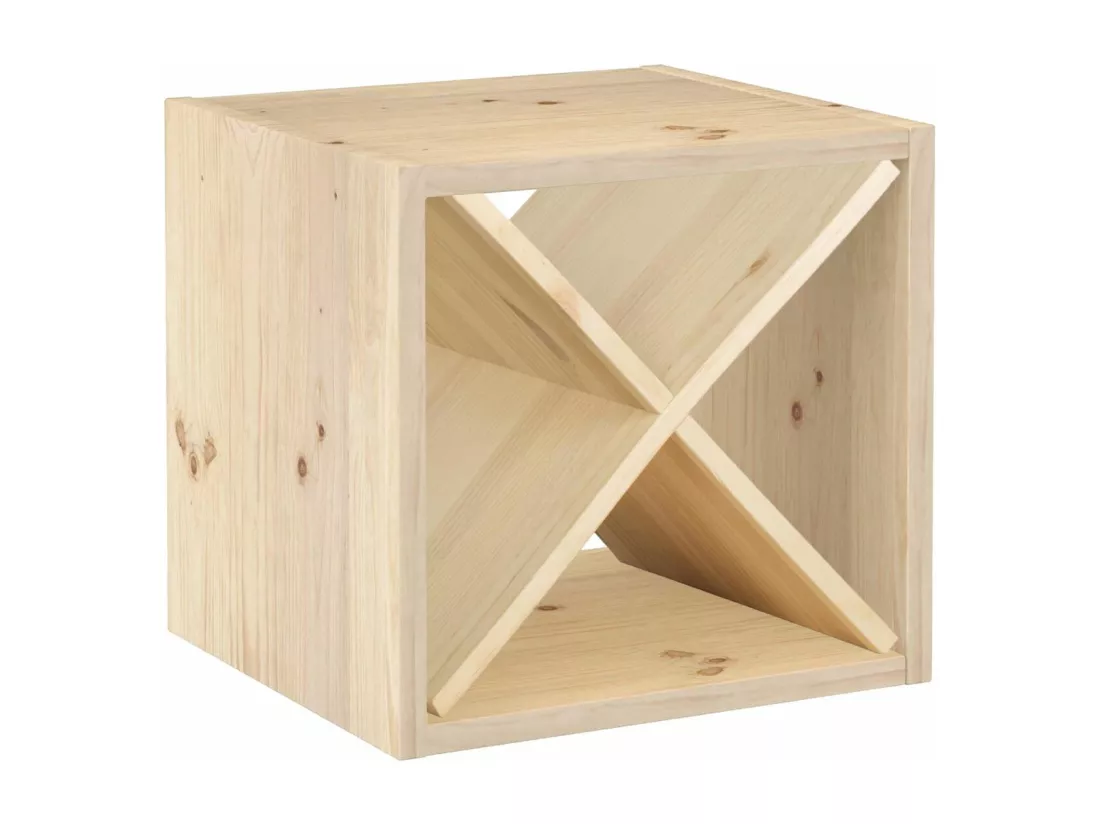 Cube avec range bouteille en pin 12 bouteilles Dinamic