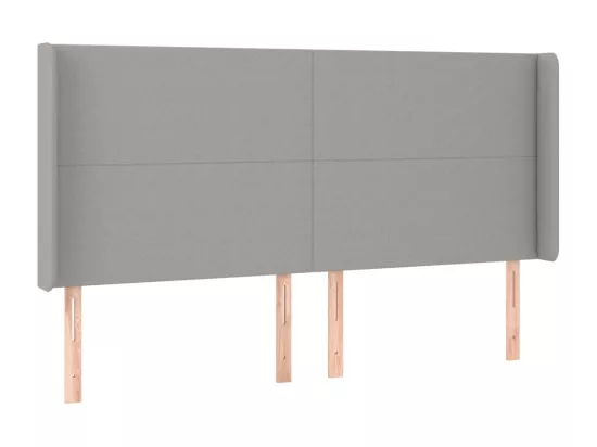 Sommier tapissier et matelas et LED Gris clair 180x200 cm Tissu