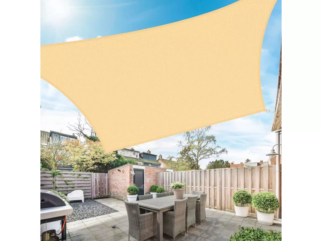 San Miguel - Voile d’ombrage rectangulaire 360x280 cm en PE 180g/m²