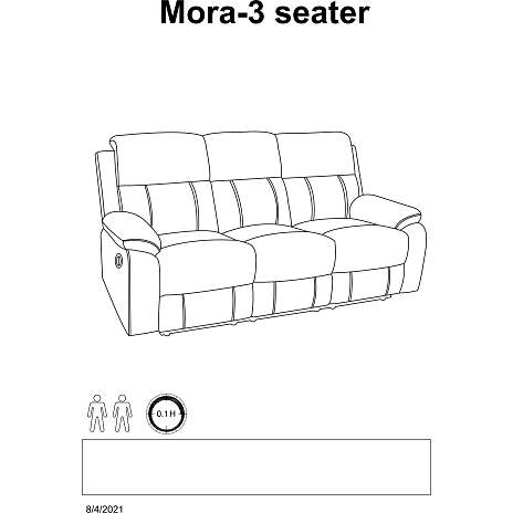 Mora 3-pers. lænestol - mørkegrå