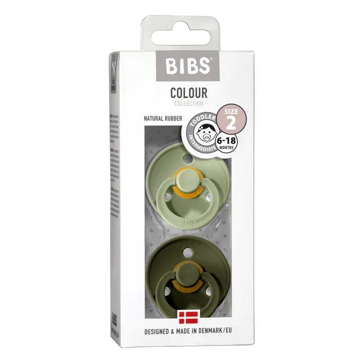 Bibs Tétines en caoutchouc naturel - Set de 2 | Vert
