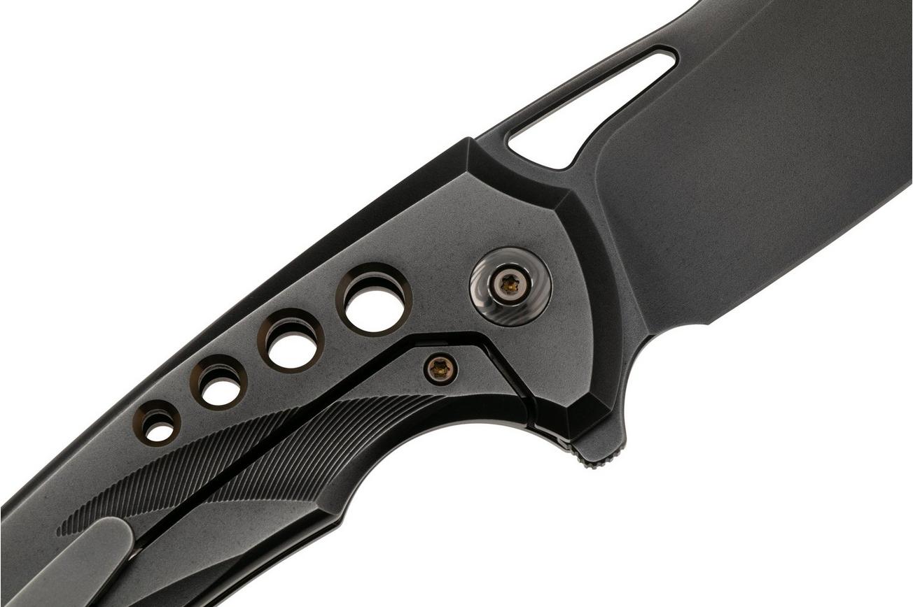 WE Knife Swiftfin WE23051-3 Polished Gray CPM 20CV, Gray Titanium, Dark Golden Holes zakmes