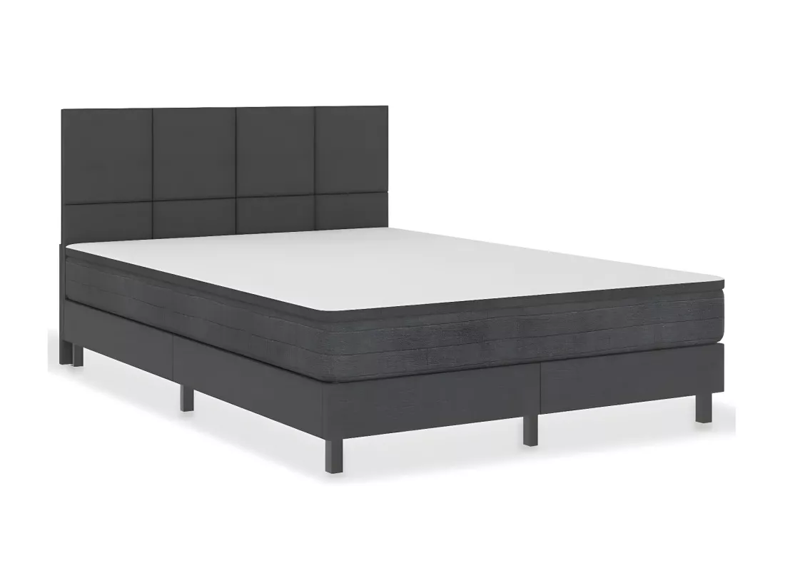 Sommier tapissier Gris foncé Tissu 160x200 cm