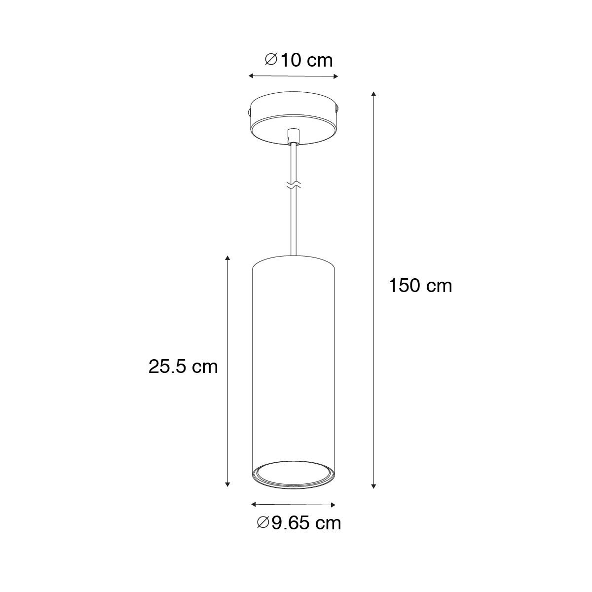 Smart hanglamp donkerbrons incl. Wifi GU10 50mm - Tubo