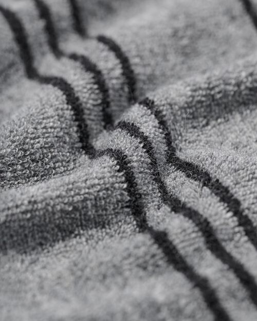 pyjama homme éponge à rayures gris moyen