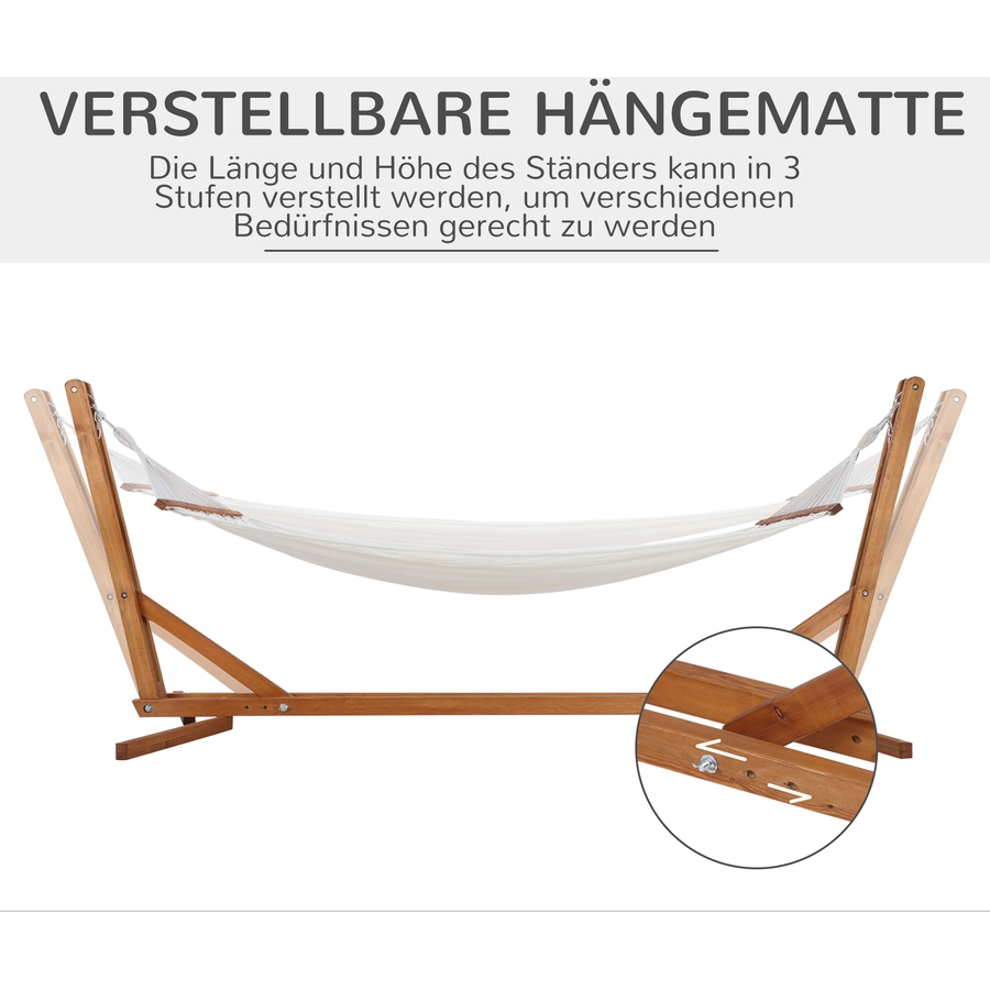 Outsunny Hängematte mit Gestell Cremeweiß