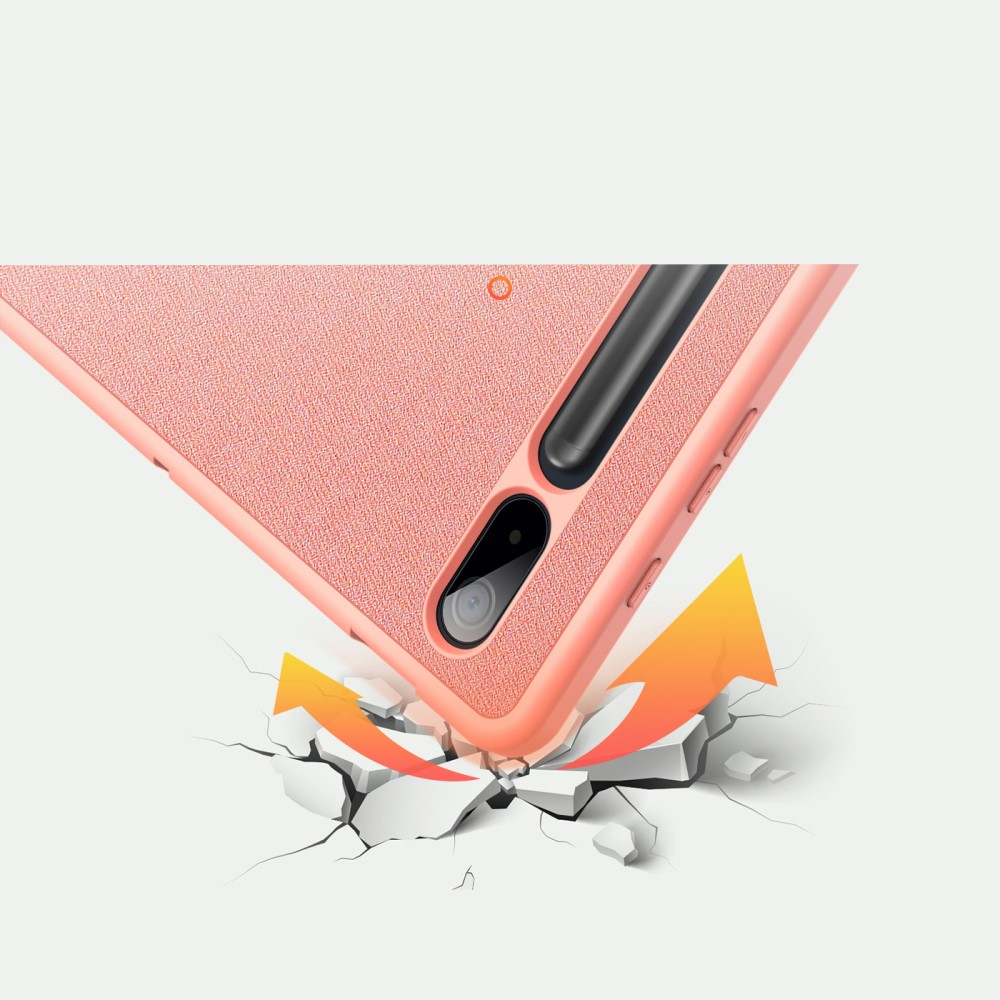 Samsung Galaxy Tab S8  Plus / Tab S7 FE 5G / Tab S7  Plus Tasche Smart Cover Hülle Stoff Design mit S-Pen Halterung - Rosa