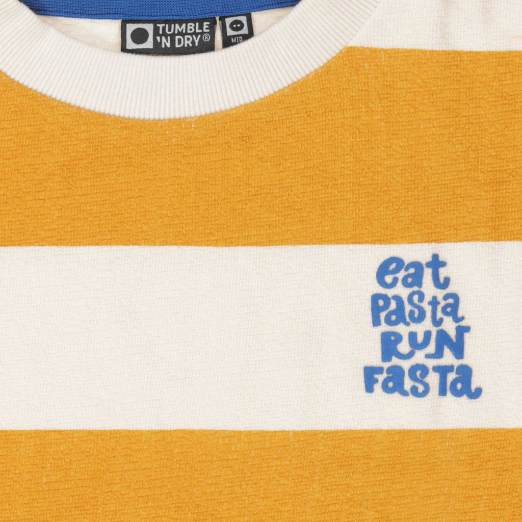 Tumble 'n Dry gestreept T-shirt Gianni geel/ecru