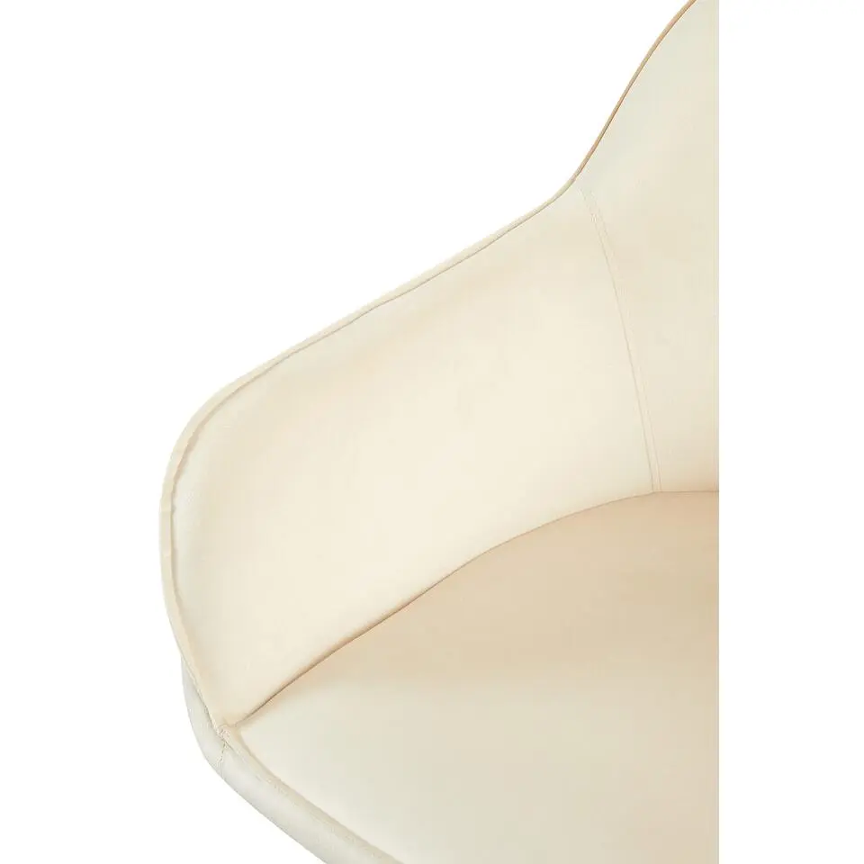 CLP Eetkamerstoel Boise mat zwart Frame - Fluweel - creme
