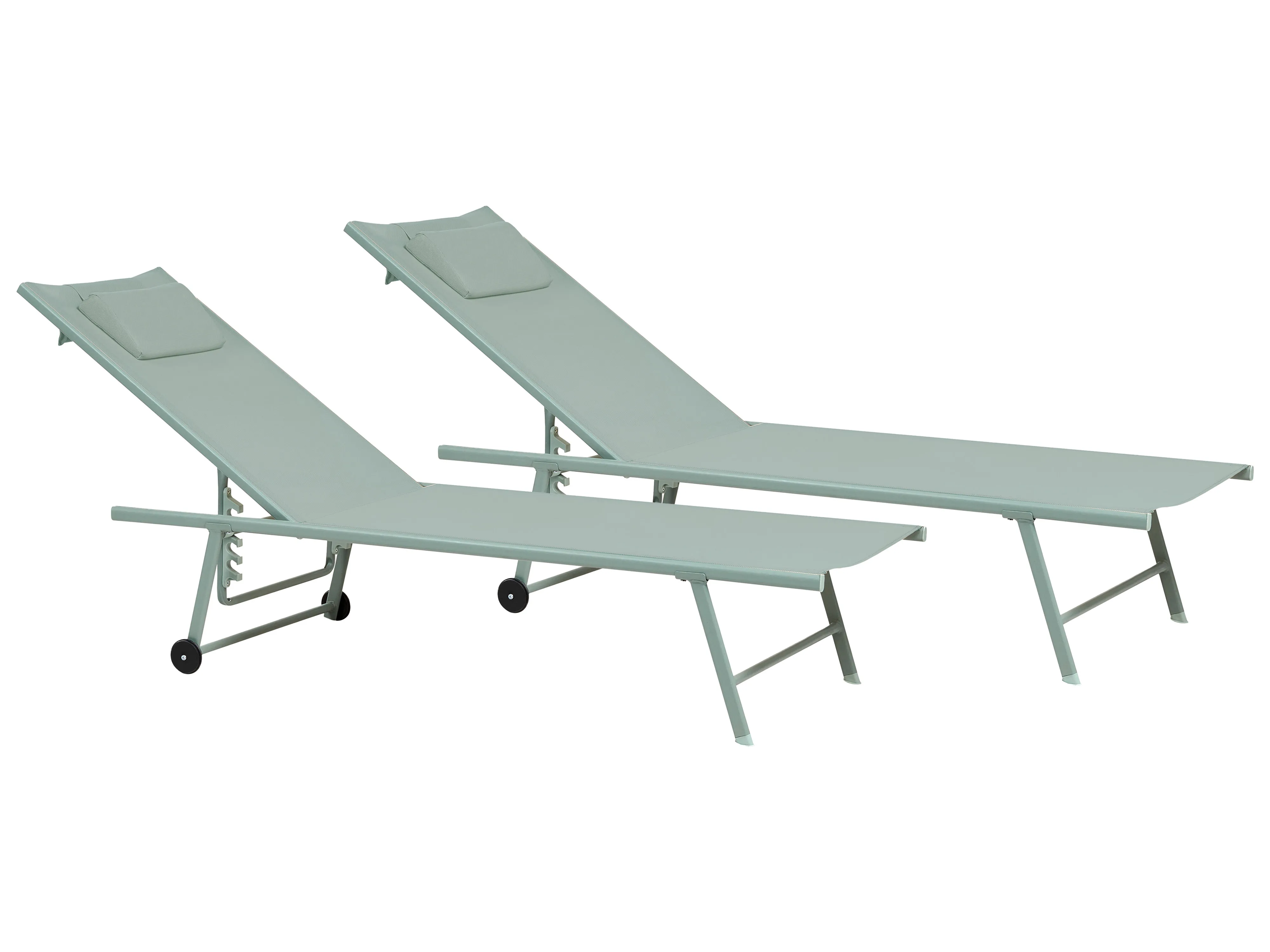 Set van 2 ligstoelen SORONI Metaal Lichtgroen