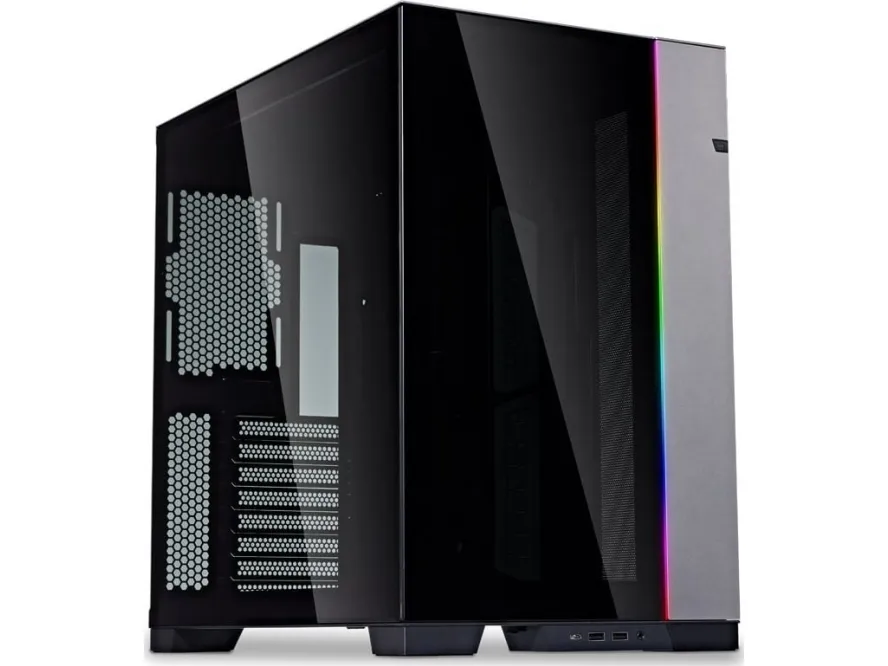 Lian Li O11 Dynamic Evo - Mid tower - udvidet ATX - sidepanel med vindue (hærdet glas) - ingen strømforsyning - havnegrå - USB/Lyd