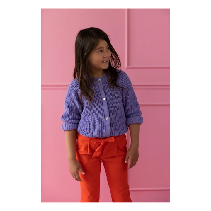 Yuki Cardigan Raglan Coton Bio | Violet