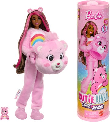 Barbie Cutie Reveal Dukke Care Bears, Rosa