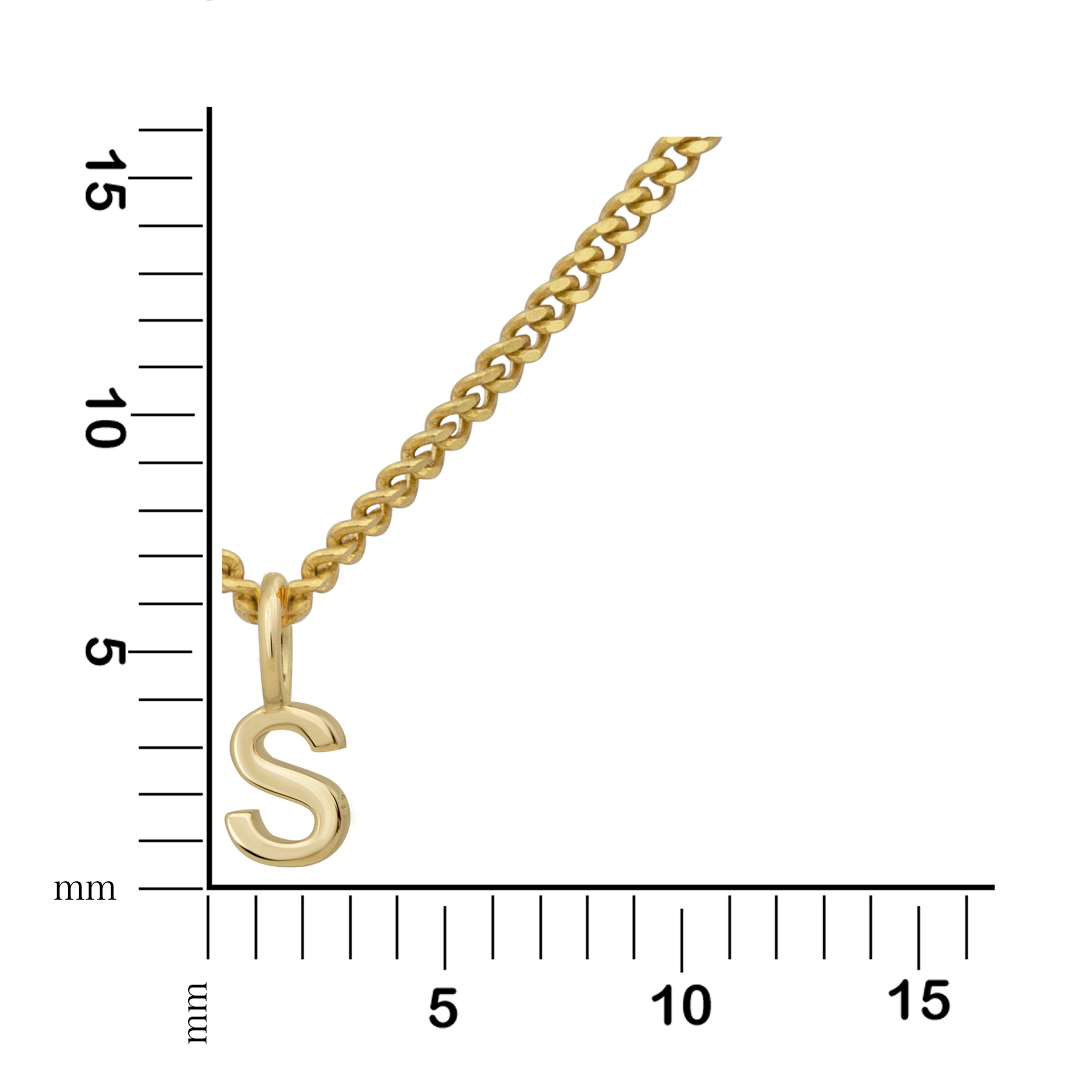 Orolino Halskette Gold 375 mit Anhänger 42/45cm lang Buchstabe S