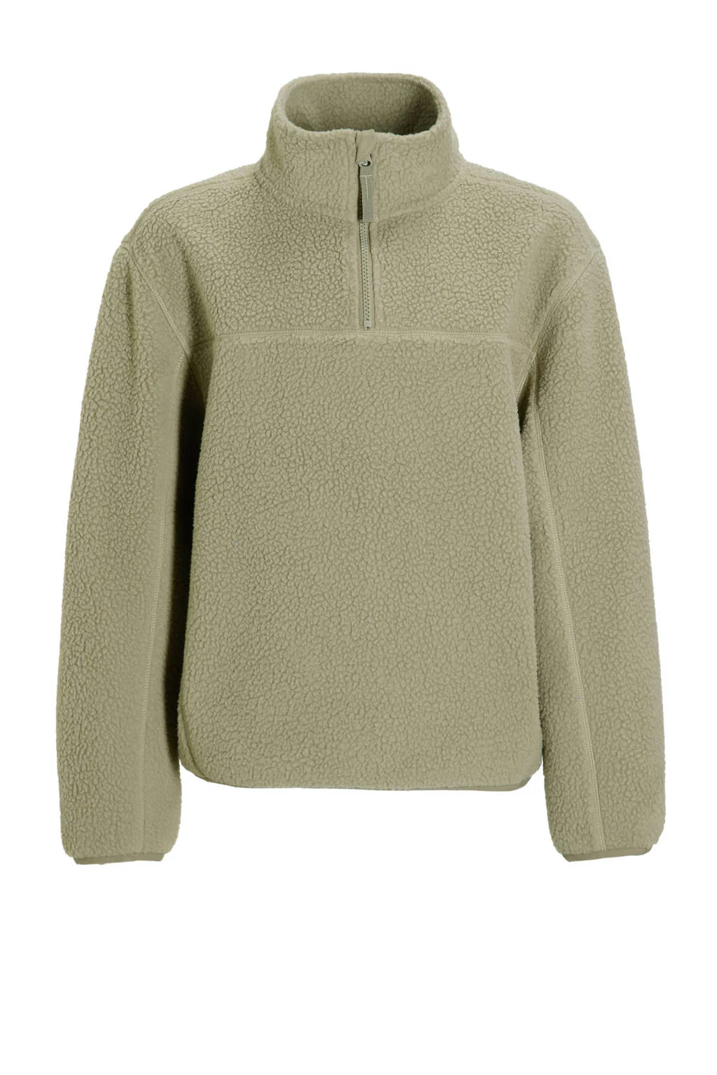 anytime teddy fleece schipperstrui khaki