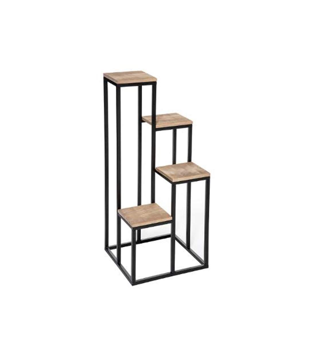 Porte Plante 4 Plateaux Utah 88cm Noir & Naturel