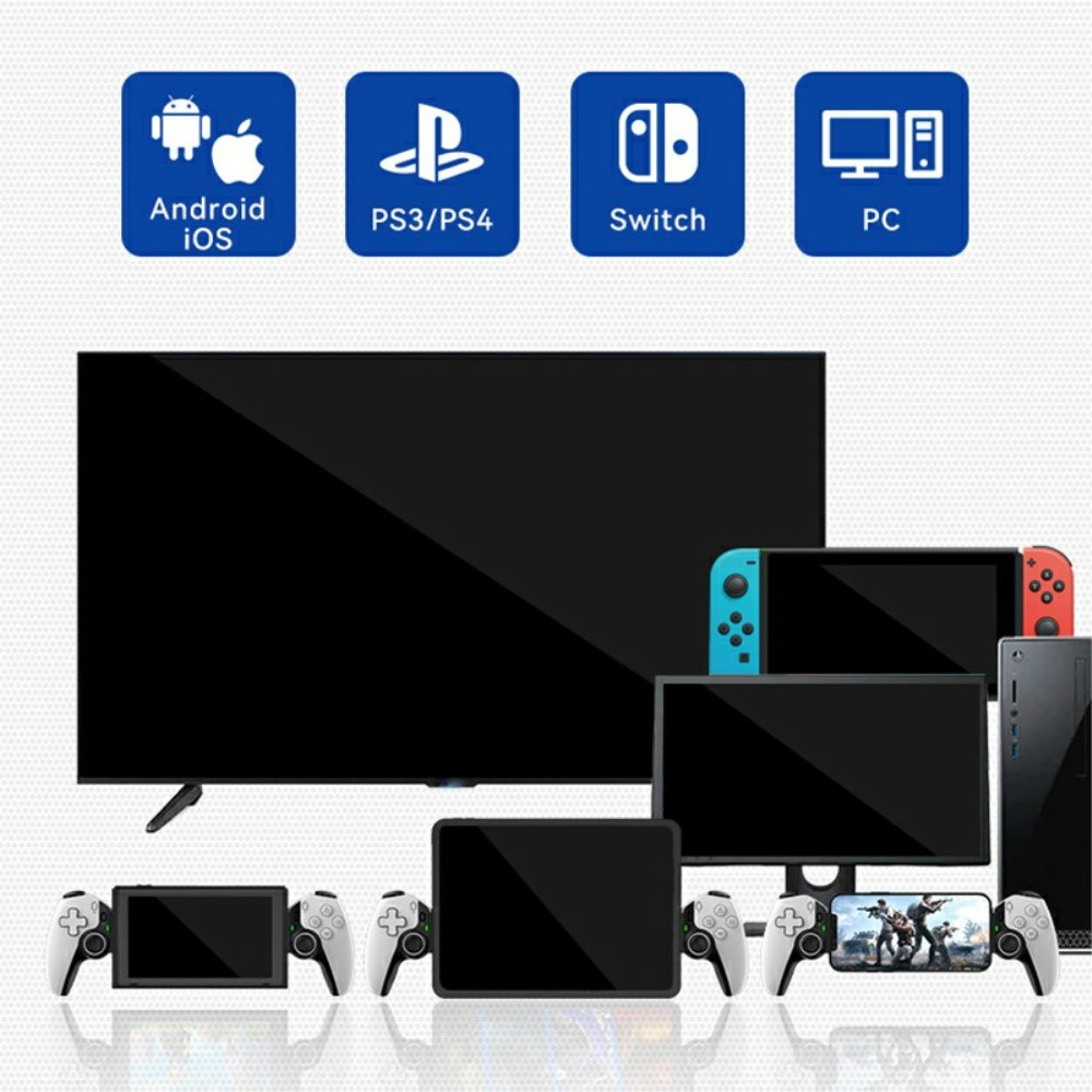 Universal Bluetooth Mobile Gaming Controller Gamepad für Smartphones / Tablets / Switch mit einer Grösse von 130-280mm (iOS / Android) - Weiss