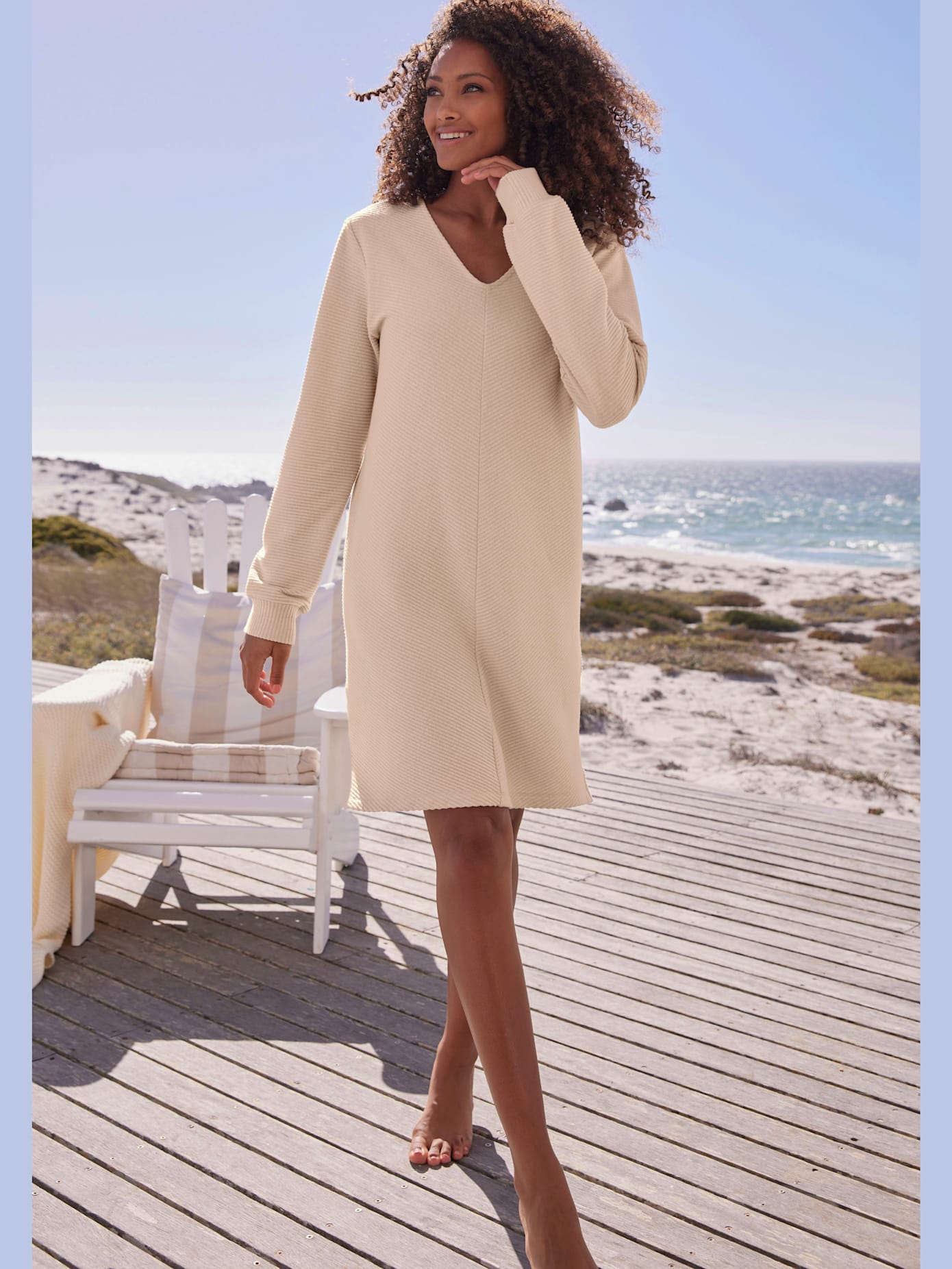 Robe en matière sweat robe sweat en qualité côtelée