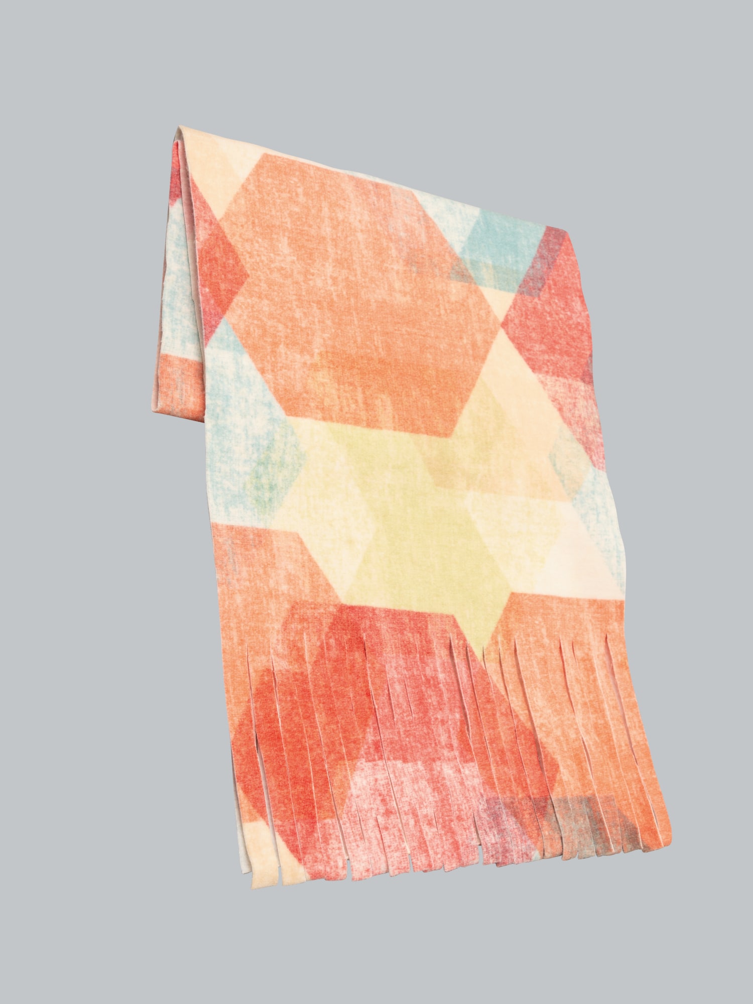 Fleece-Schal mit Allover-Print Peach