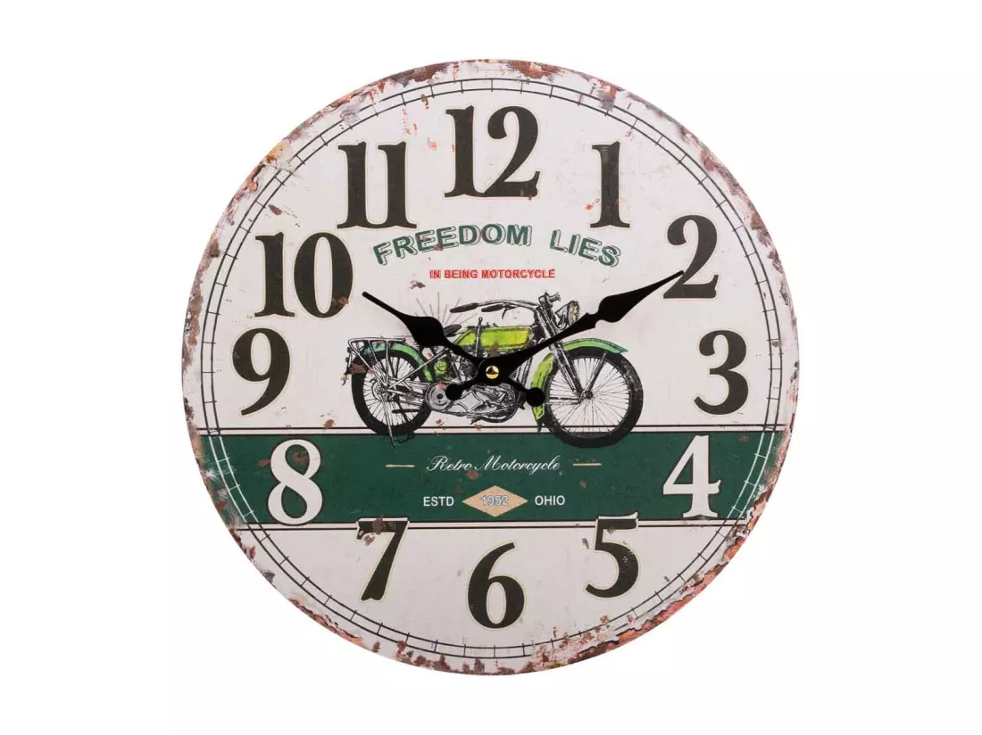 Horloge murale en bois blanc d34x2h