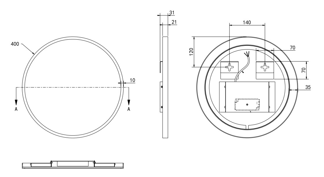 Hotbath &More Round spiegel 40cm geborsteld gunmetal PVD