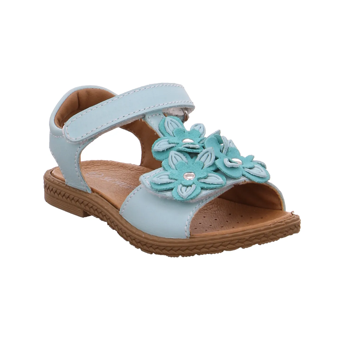 SCHUHENGEL Kleinkinder-Sandale Türkis Leder  Sommerschuh