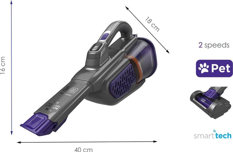 BLACK+DECKER BHHV520BFP-QW Kruimeldief - 18V - Lithium-ion - Zwart