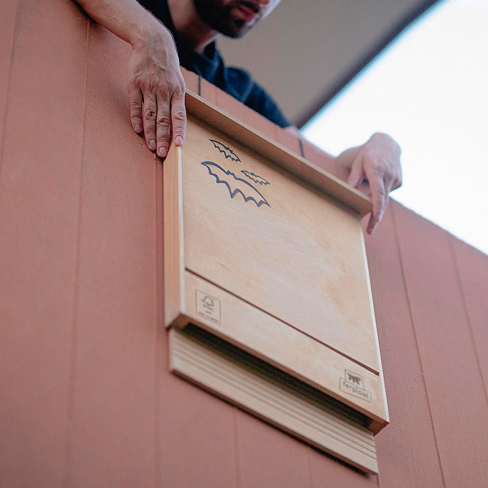 Ferplast maison pour chauve-souris bat house nid pour chauve-souris en bois fsc, protection contre les moustiques et insectes