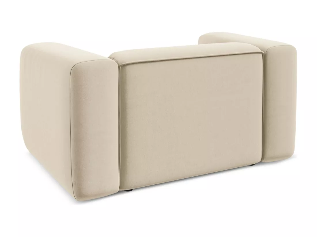 Fauteuil en velours - beige clair - EKAHI