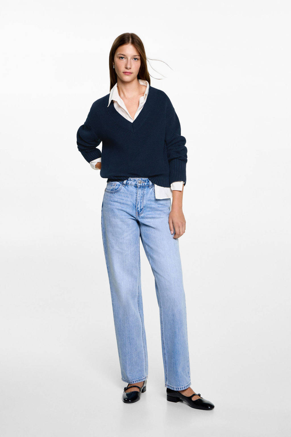 MANGO TEEN gebreide trui donkerblauw
