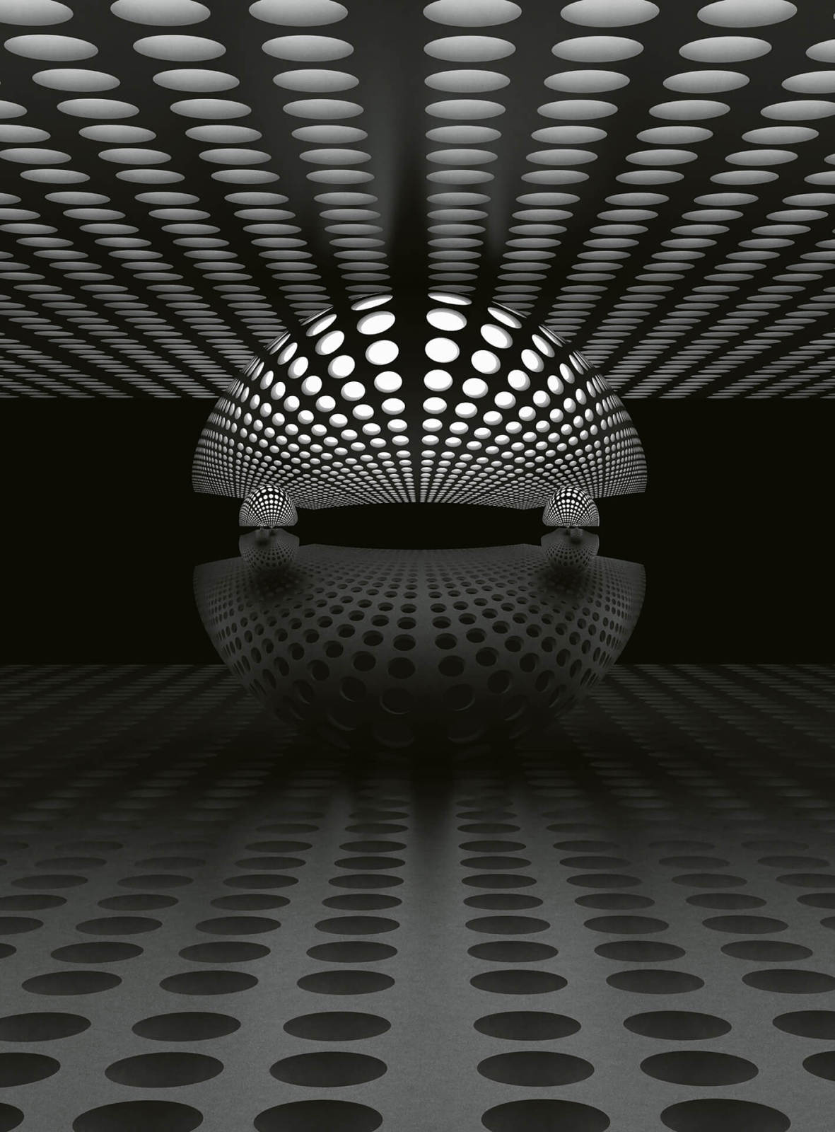 Fototapete DESIGNWALLS 2.0 - schwarz-grau - 3D-Art - 2,6 Meter