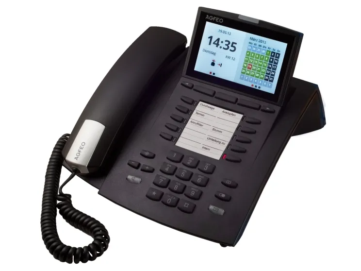 AGFEO ST 45, Analog telefon, 1000 entries, Nummervisning, Sort
