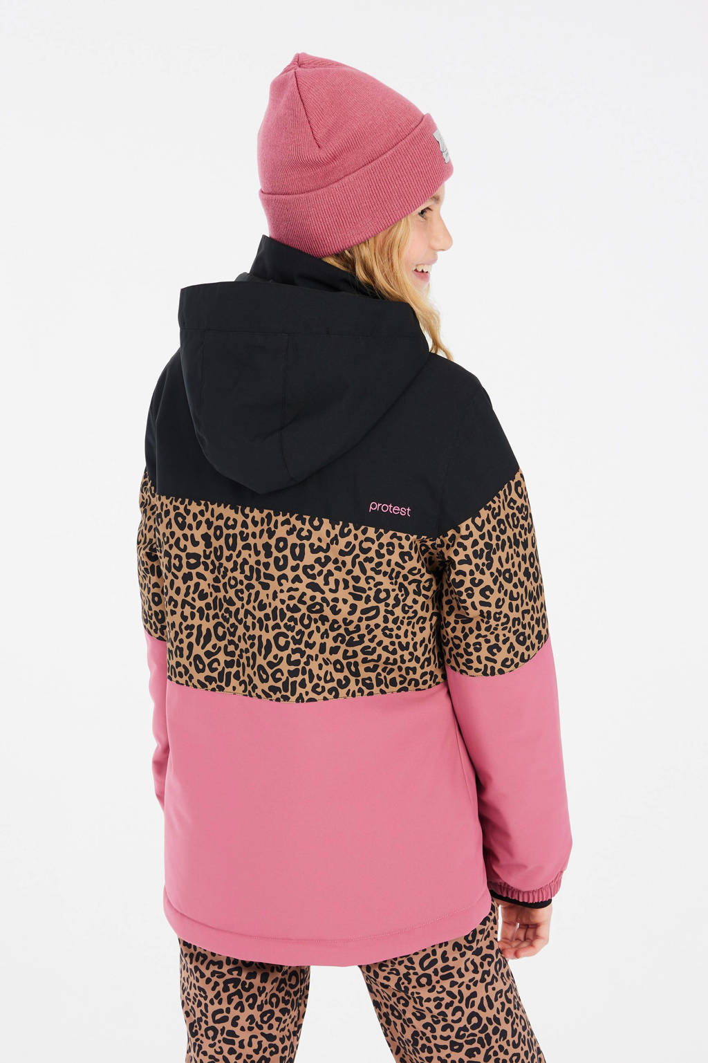 Protest ski-jack Fugee Jr oudroze/zwart/camel