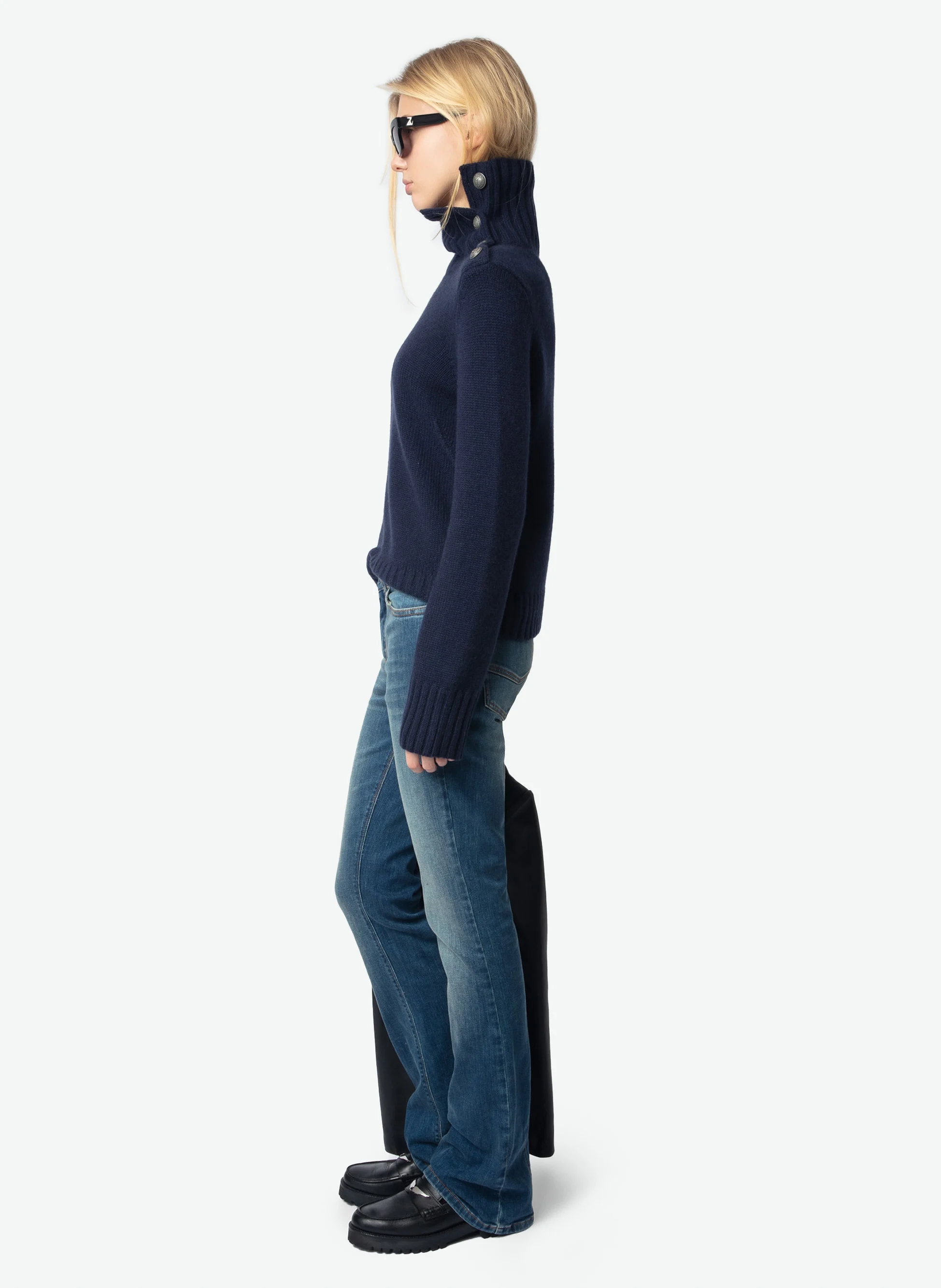 NALMA - Pull droit en cachemire | Bleu