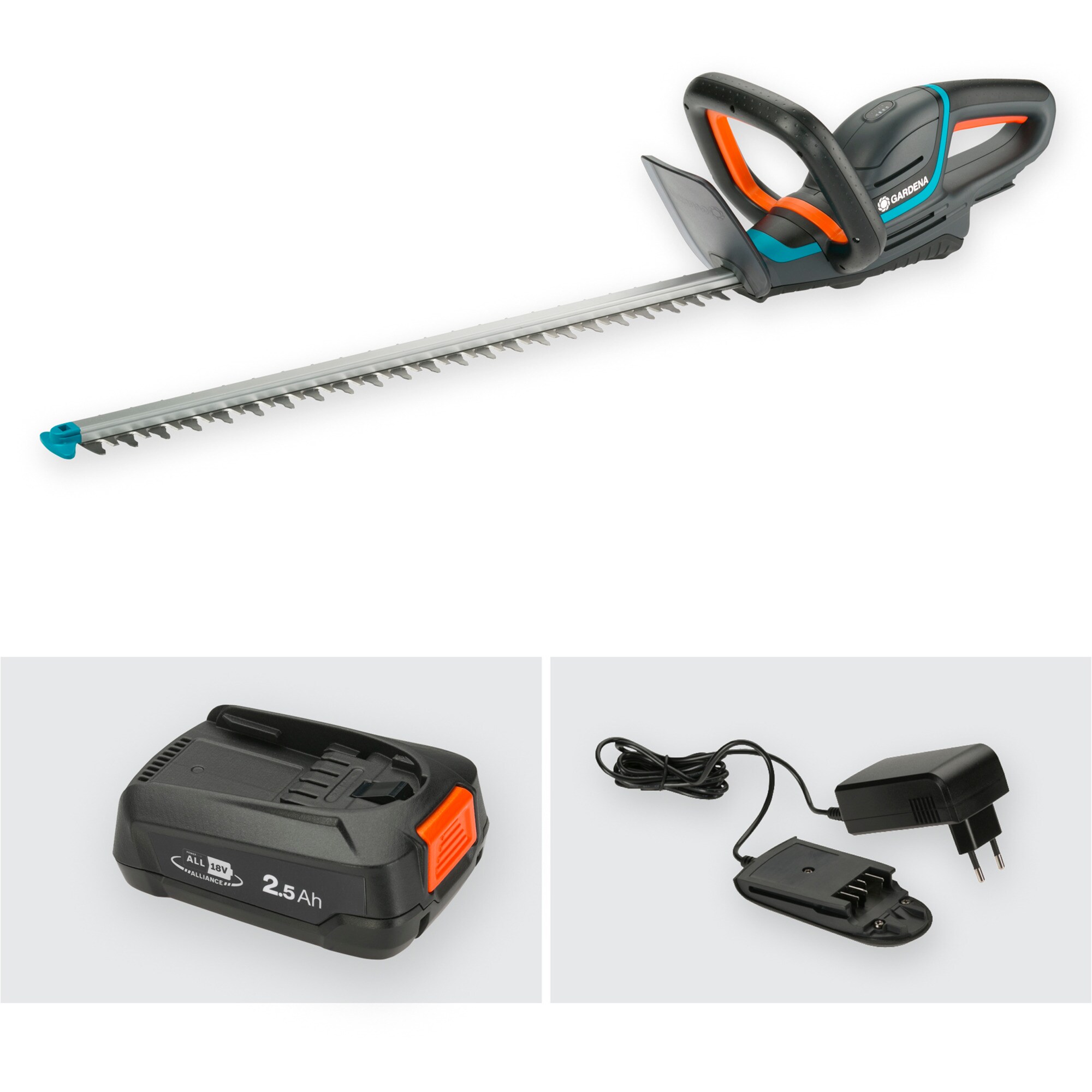 GARDENA Heckenschere Akku-Heckenschere ComfortCut 60/18V P4A, Ready-To-Use Set