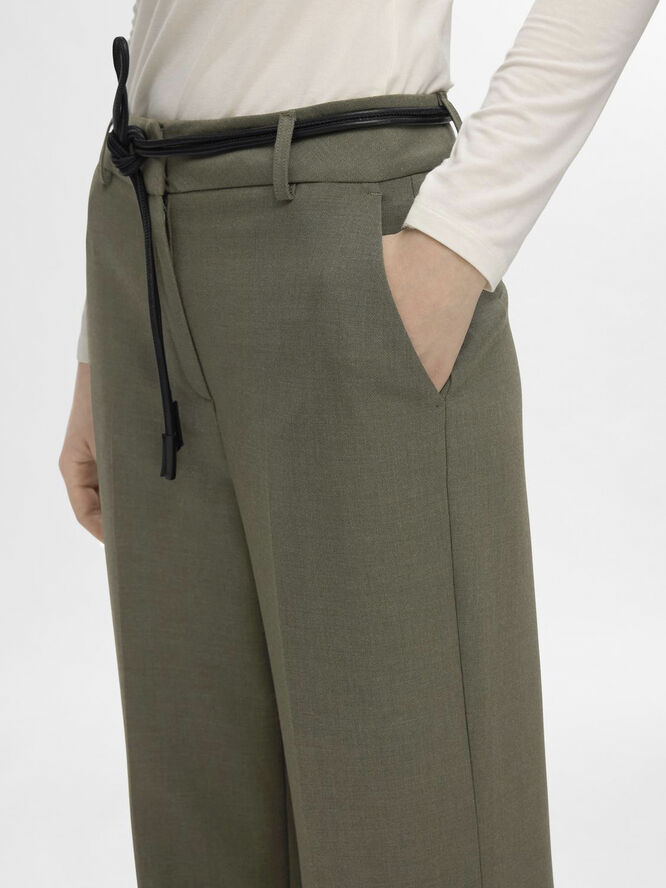 Selected Femme SLFRITA MW WIDE PANT NOOS Kalamata/melange
