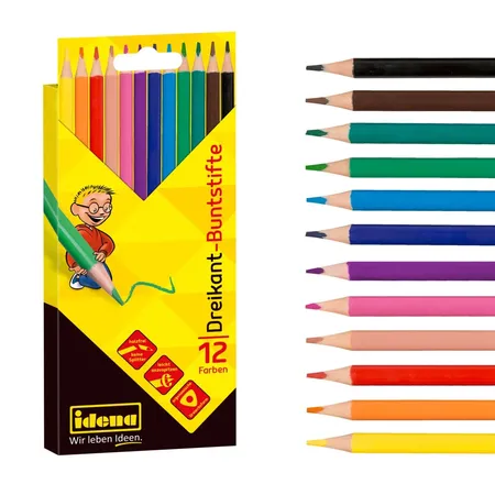 Idena Buntstifte holzfrei dreikant 12er Packung