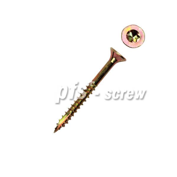 Spaanplaatschroef torx met boorpunt 6.0x80mm geel verzinkt (200 stuks)