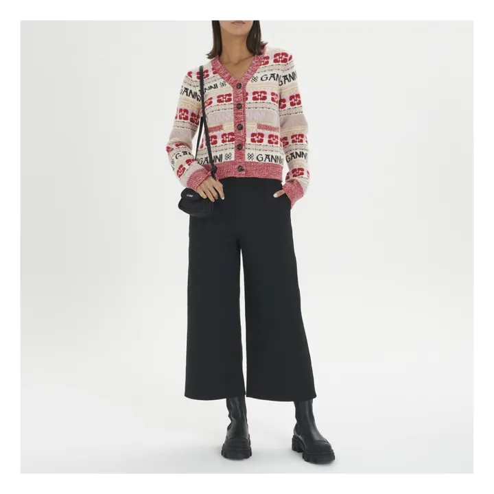 Ganni Pantalon Large Suiting Coton Bio | Noir