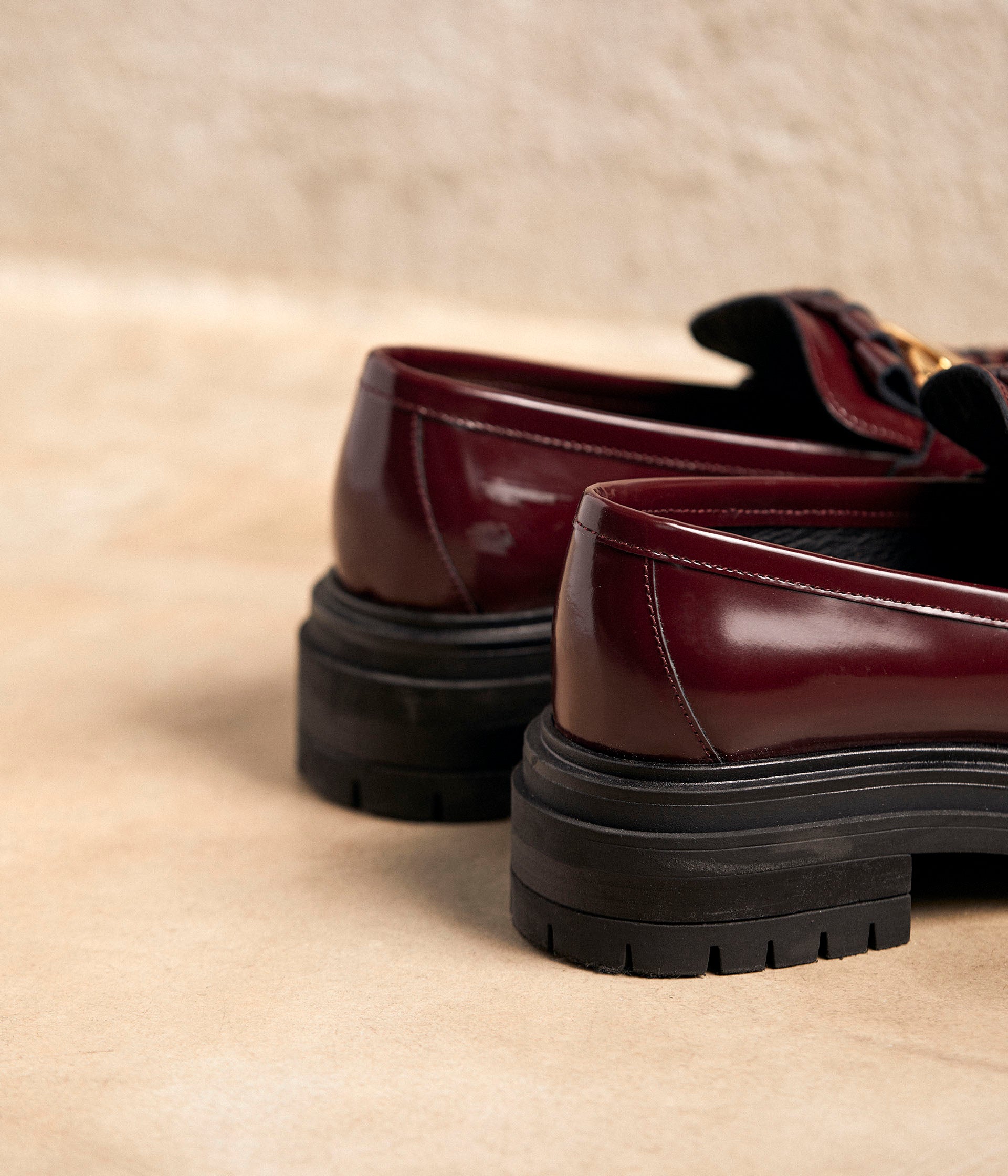 Mocassins bordeaux crantés Anelia