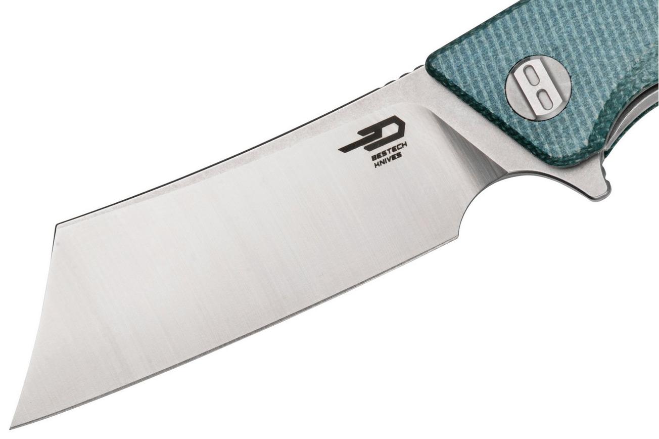 Bestech Cubis BG42C Stonewashed & Satin, Blue Micarta, zakmes