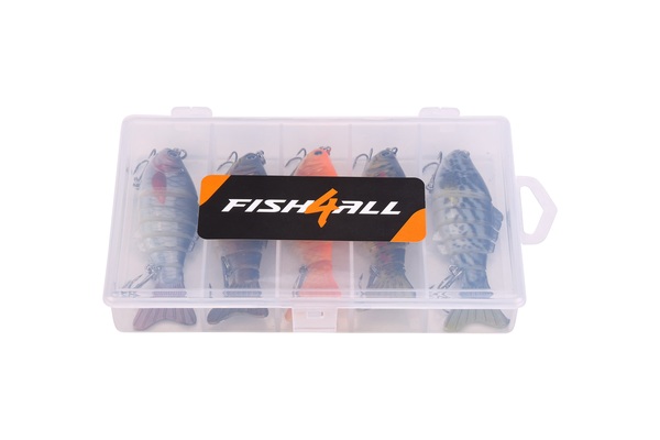 Boîte Leurres Coulants Fish4All Hunter Swimbait Box Sinking 10cm (15.5g) (5 Pièces)