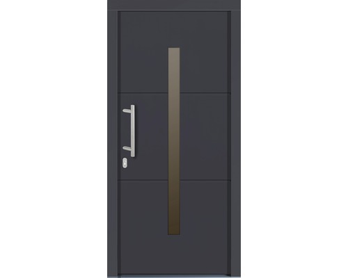 Tavira voordeur, grenen, gelakt antraciet, 1000 x 2000 mm, DIN links
