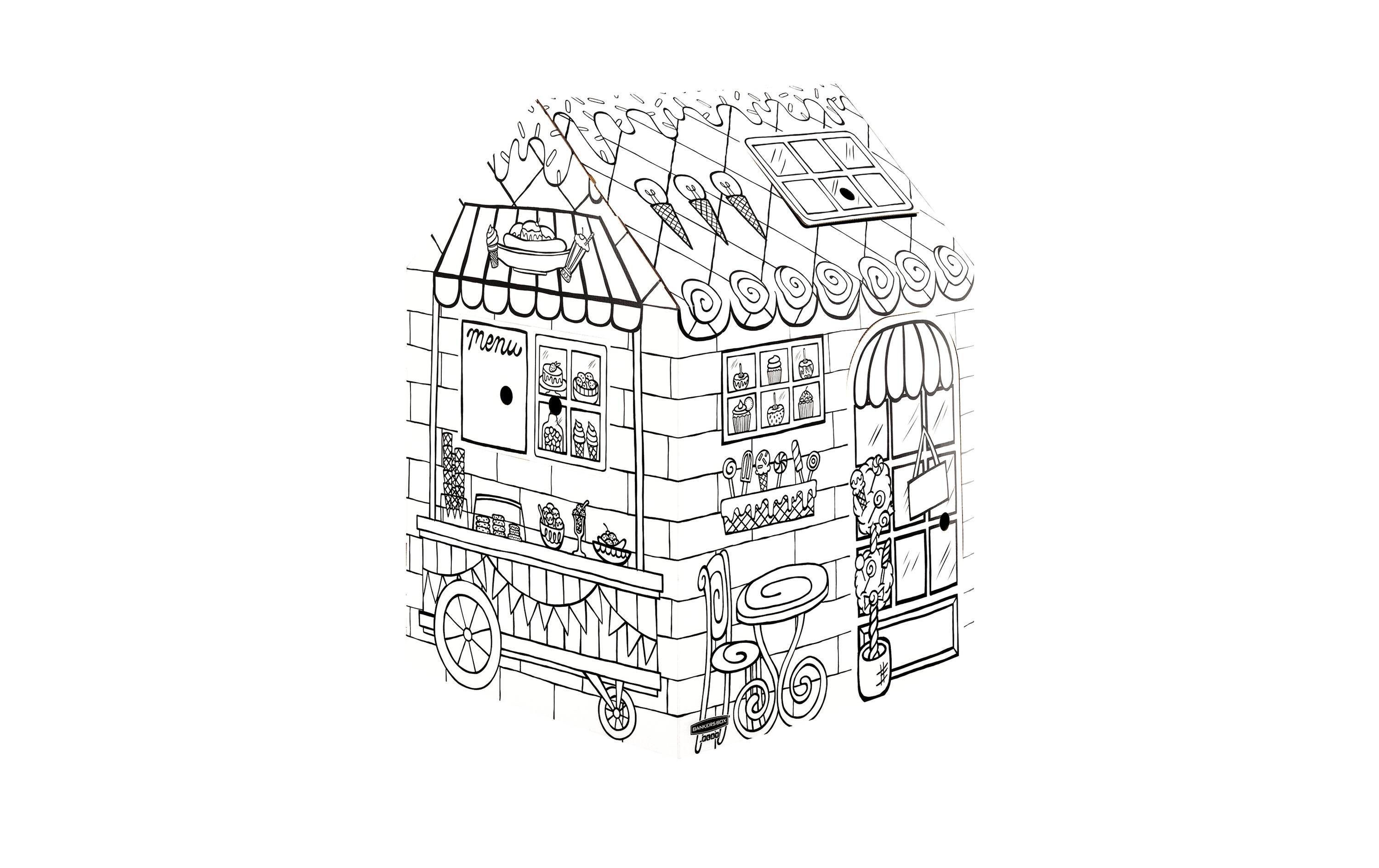 Ausmal-Spielhaus Candyshop 121.3 x 96.5 x 81.3 cmSpielhaus zum Ausmalen