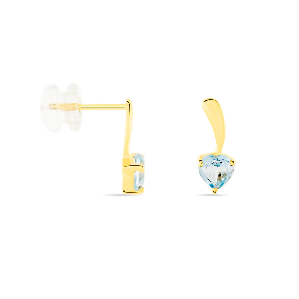Boucles D'oreilles Puces Salona Or Jaune Topaze
