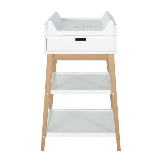 Table à langer Hip avec tiroir   Blanc / Naturel        de               Quax